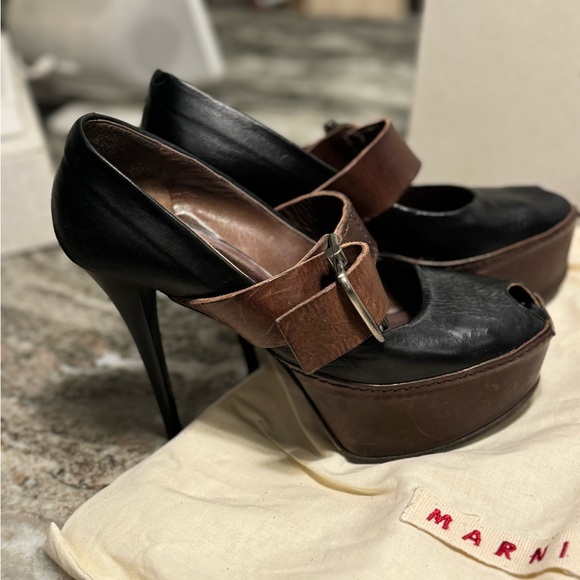 🔥Marni Scarpa platform‎ pump with box - brown & black from Neiman Marcus🔥 - Picture 8 of 10